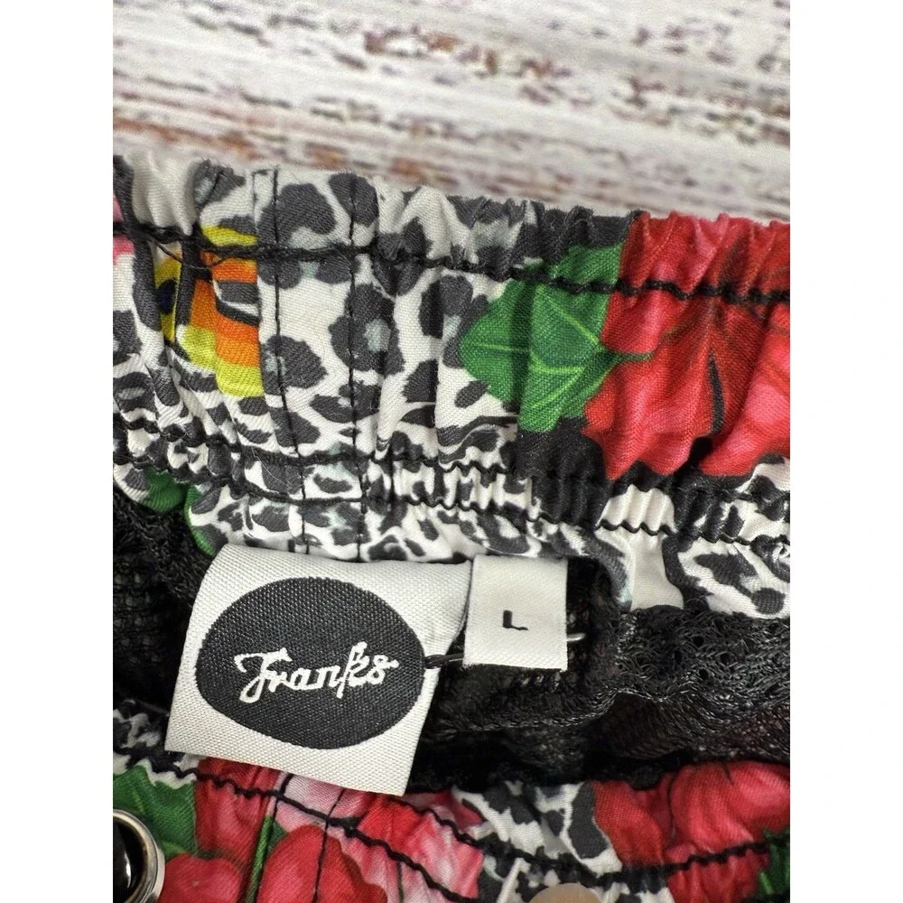 Franks Australia Broadbeach Swim Trunks Men’s Large Leopard Parrots Lined Shorts